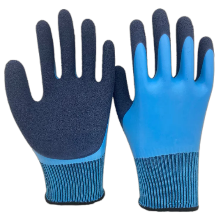 Latex Sandy Double Coating Safety Work Polyester 13 Gague Gloves Latex ...