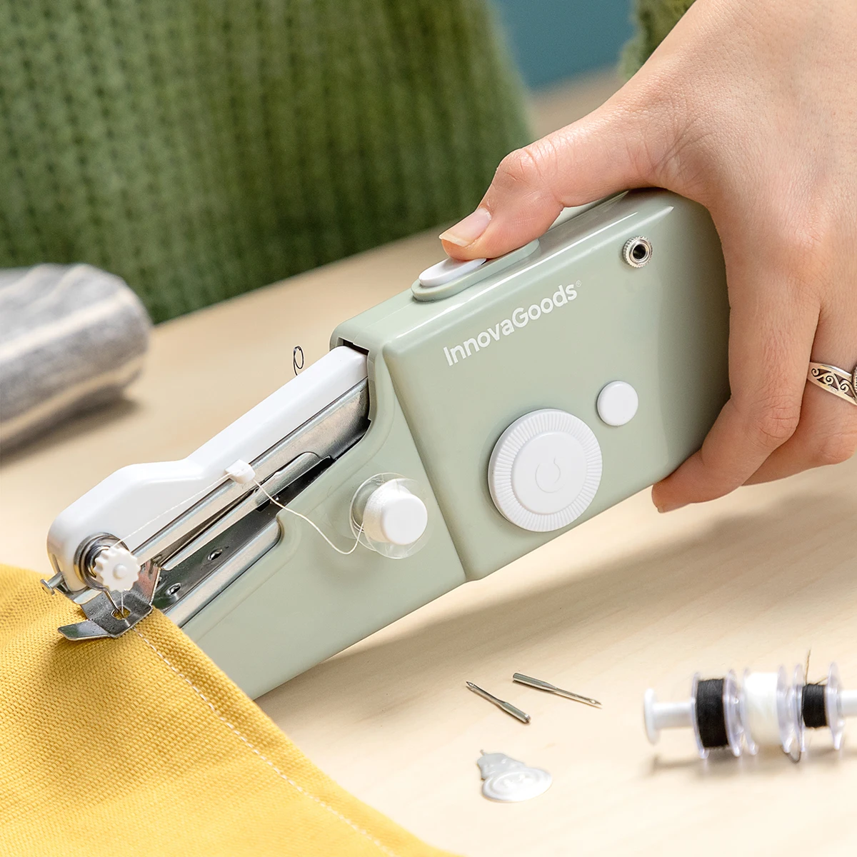 Portable Travel Handheld Sewing Machine Sewket Innovagoods Sewing Machine Max Clothing Leather