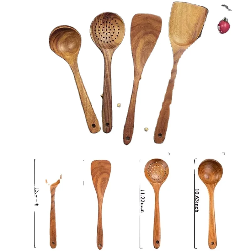Best Quality Kitchen Cooking Utensils Wooden Spatula Spoon Turner Wood Cooking Tools Cookware