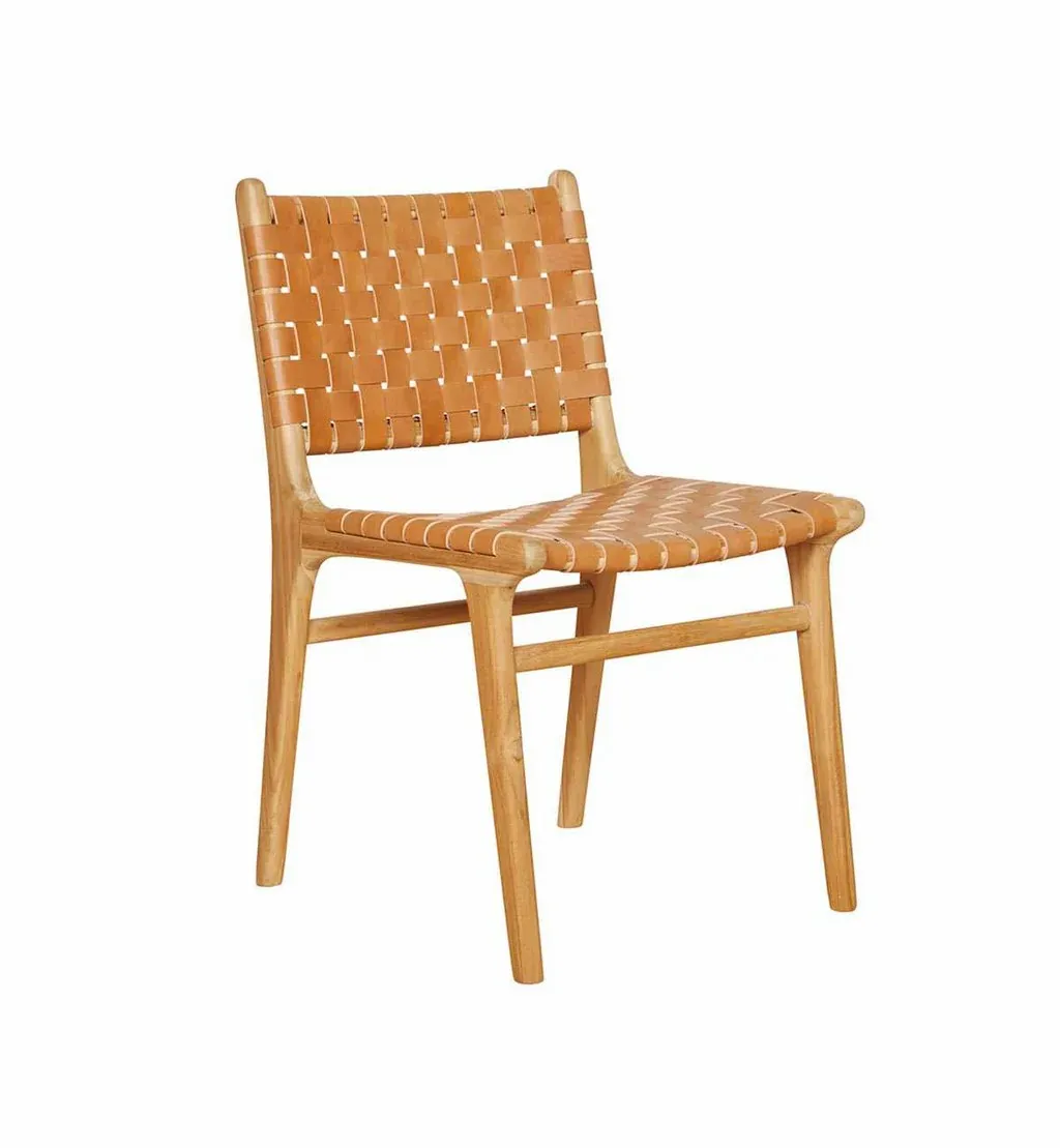 Elegant Woven Dining Chairs from Teak Wood - Scandinavian Style