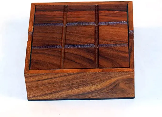 Wooden Tic Tac Toe/noughts And Chess Board Inside (2 In 1) Game Unique ...