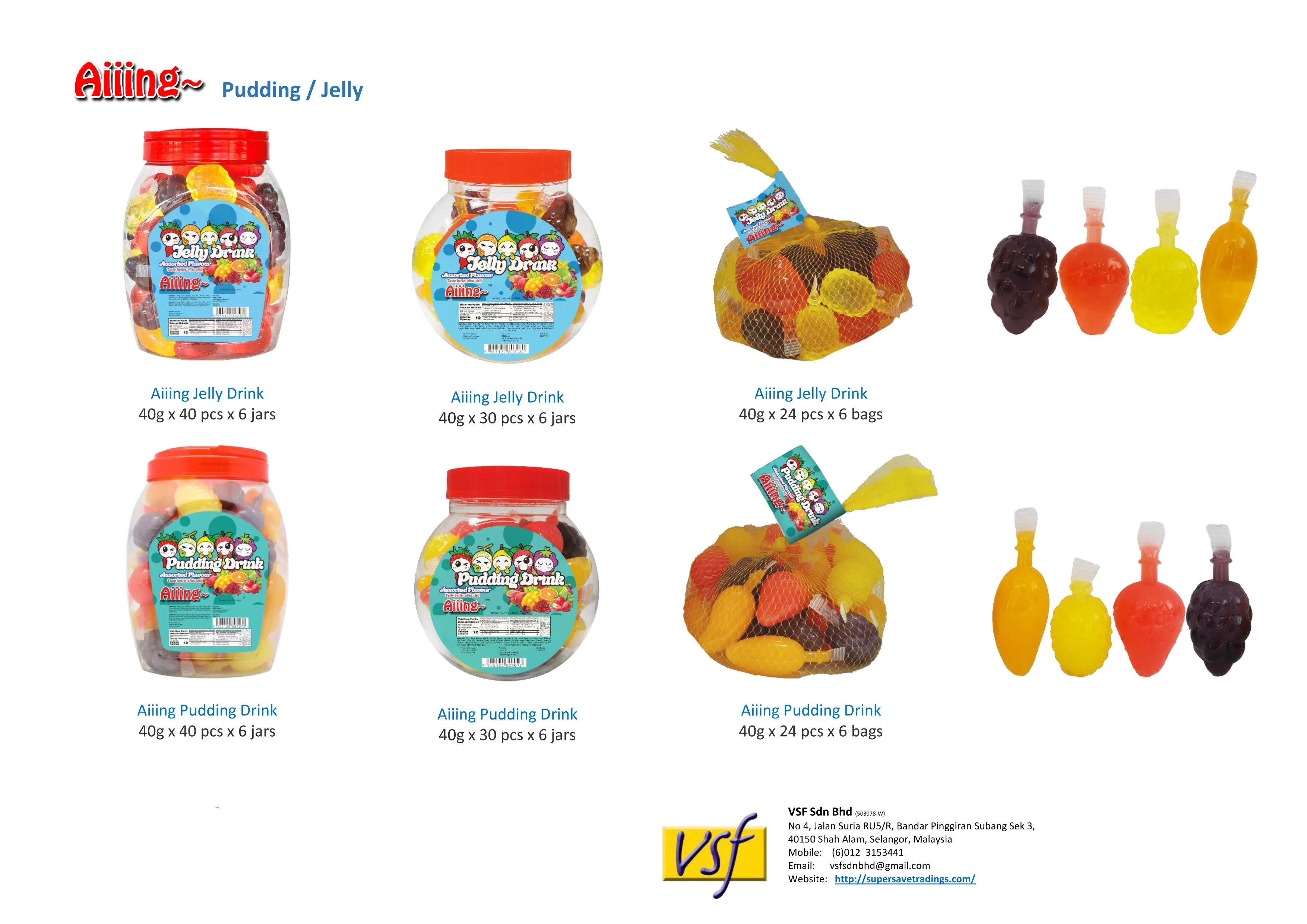 Aiiing Fruit Jelly Drink Tik Tok Fruit Shaped Jelly 40g X 30 Pcs X 8