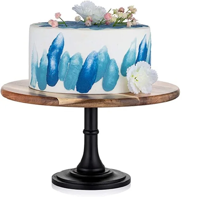 Customised Handamde 2 Tier Wooden Birthday Cake Stand With Handle Home