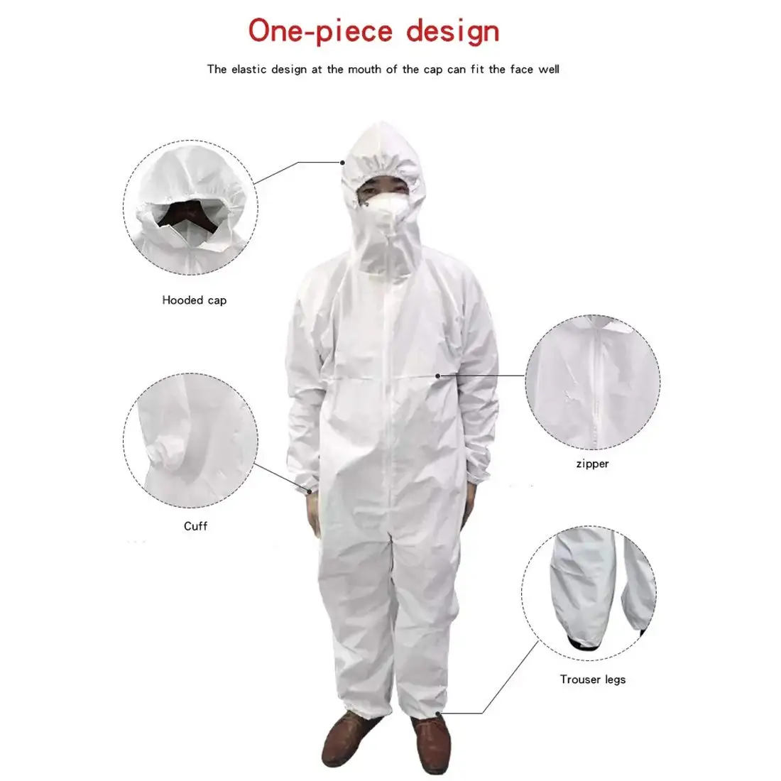 Disposable Chemical Resistant Safety Suit Coverall Protection For