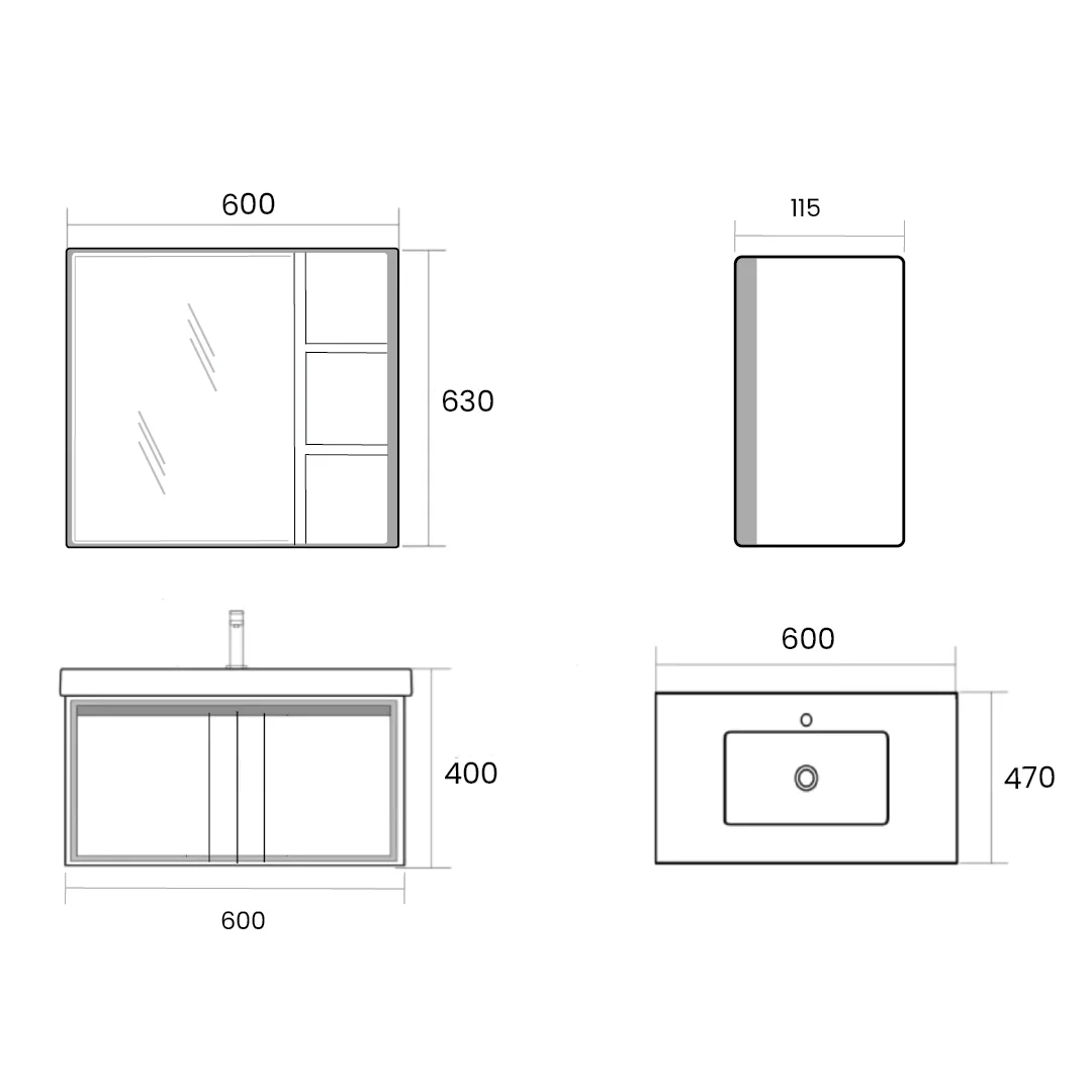 Multilayer Board Plywood Bathroom Vanity Set With Multilayer Board