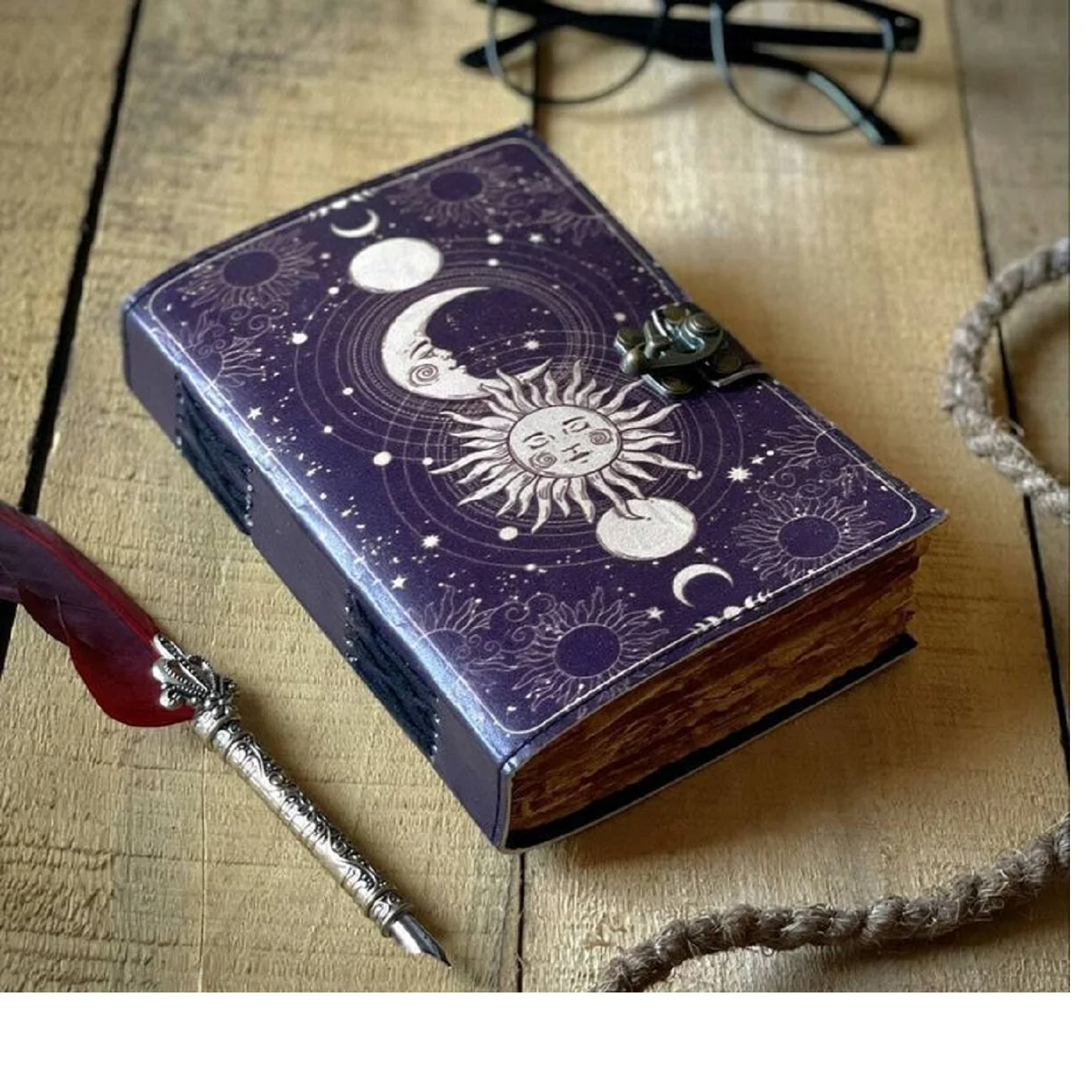 Custom Made Sun And Moon Printed Leather Journals Made With Old Look ...