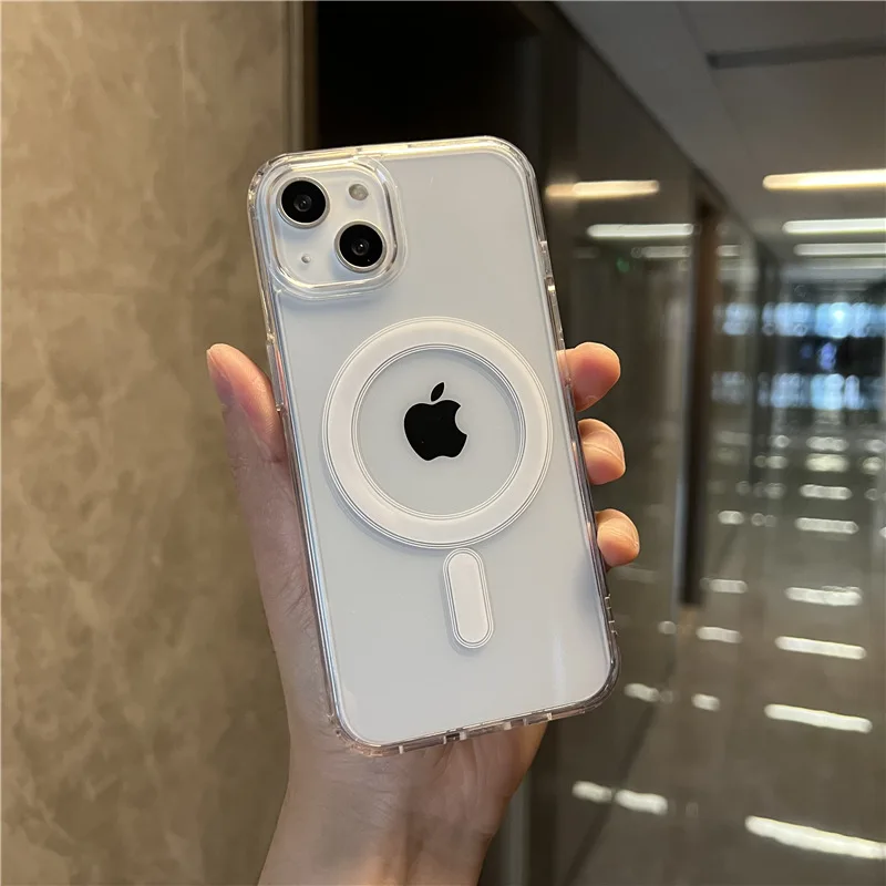 Transparent Shockproof Wireless Charging Phone Back Case For