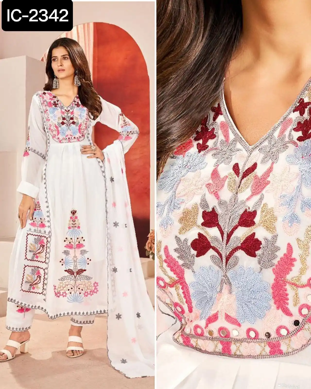 New Designer Ready To Wear Heavy Faux With Heavy Embroidery