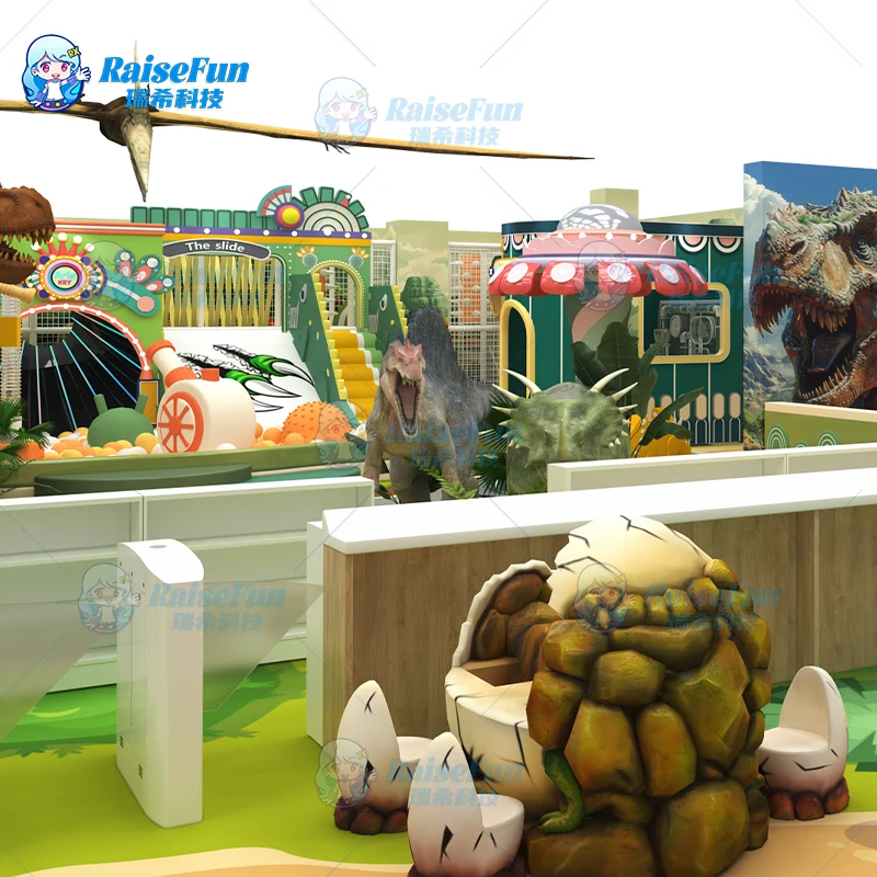 product raisefun wholesale kid soft playground dinosaur theme set for kids-2