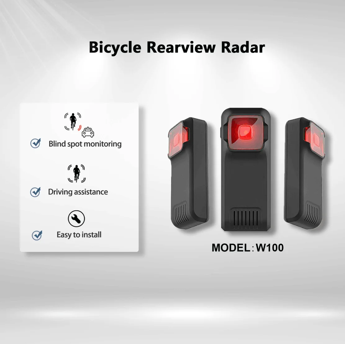 Bike Radar Tail Light Visual And Audible Alerts For Approaching Vehicle