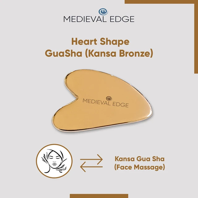 Kansa Gua Sha Heart Shape Massage Tool For Skin Tightening Face