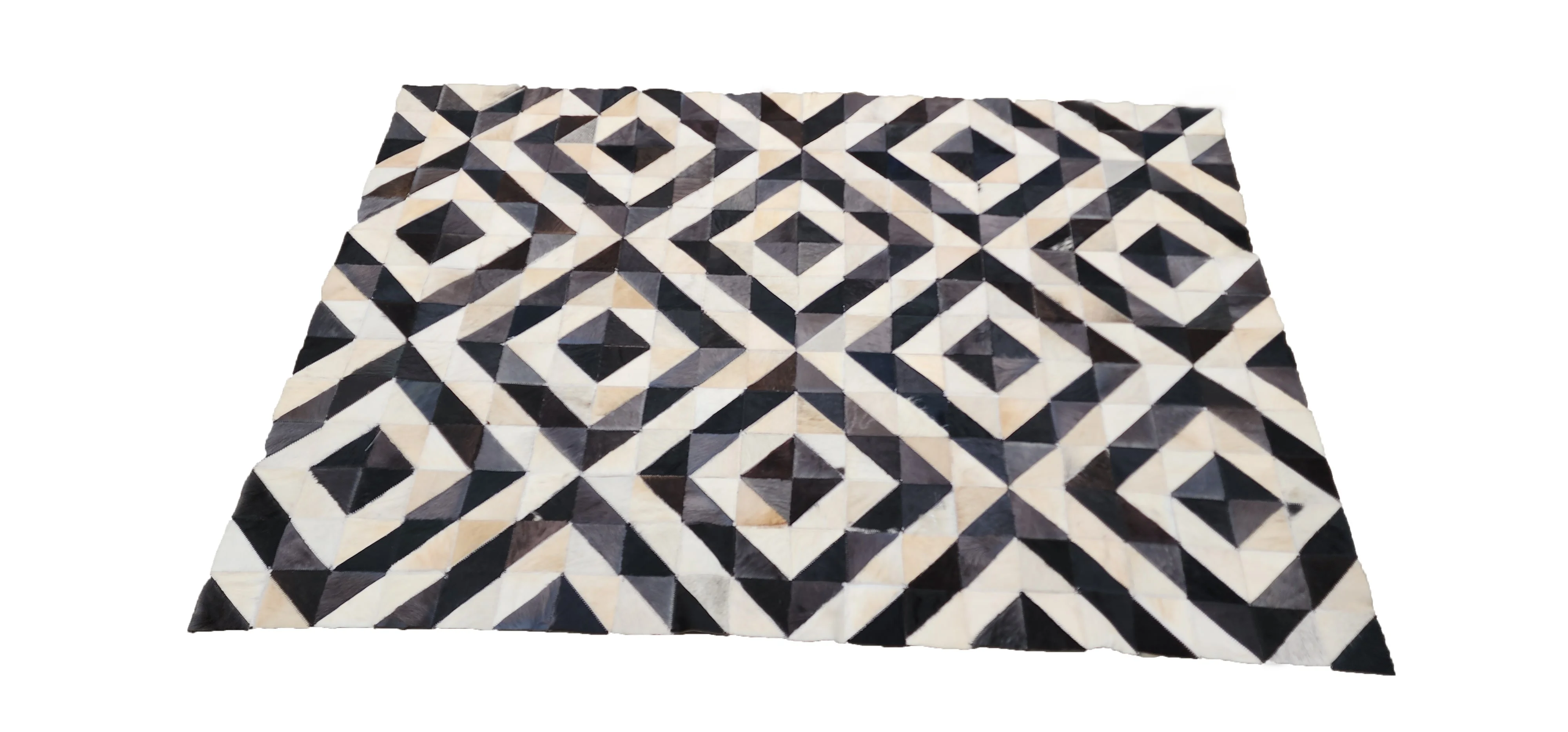 Natural Black And White Cow Skin Hairon Fur Handmade Pure Genuine Cow