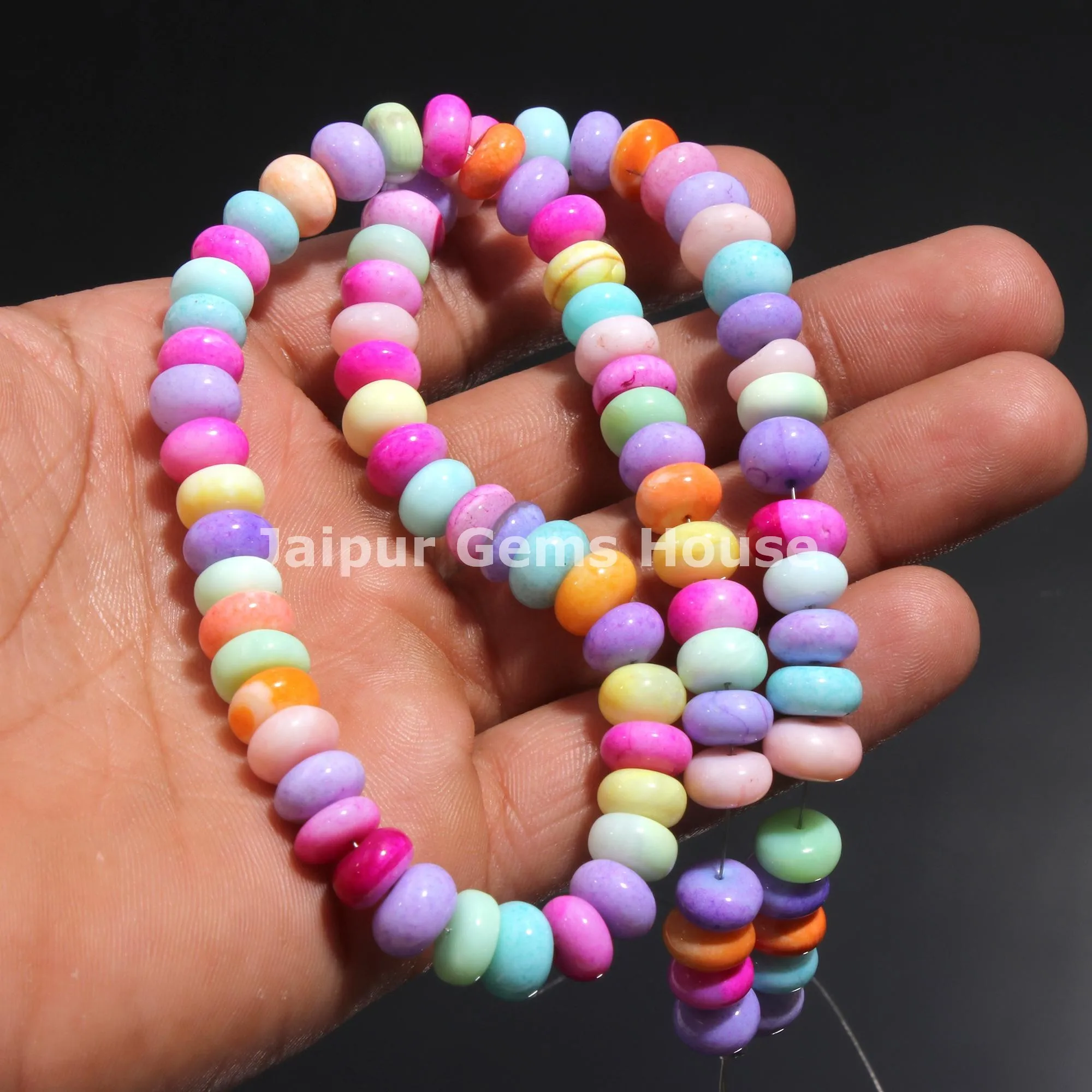 Blue Opal Rondelle Beads - 10-10.5mm Gemstone Strand (16 Inches) For Jewelry Making