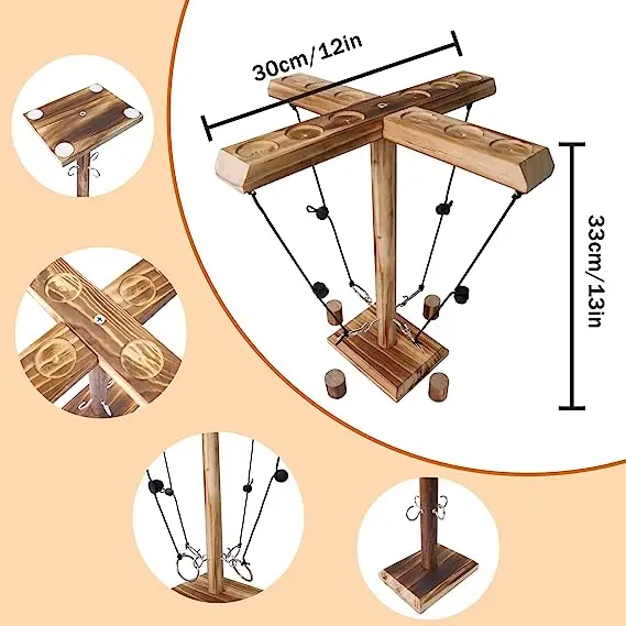 Hooks Ring Toss Game For Adults 4 Player Tik Tok Toy Hook And Ring Toss