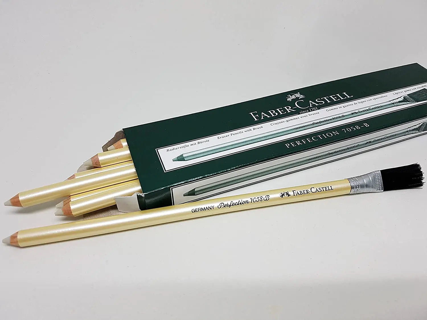 Fabercastell Perfection Eraser Pencil With Brush (box Of 12) School