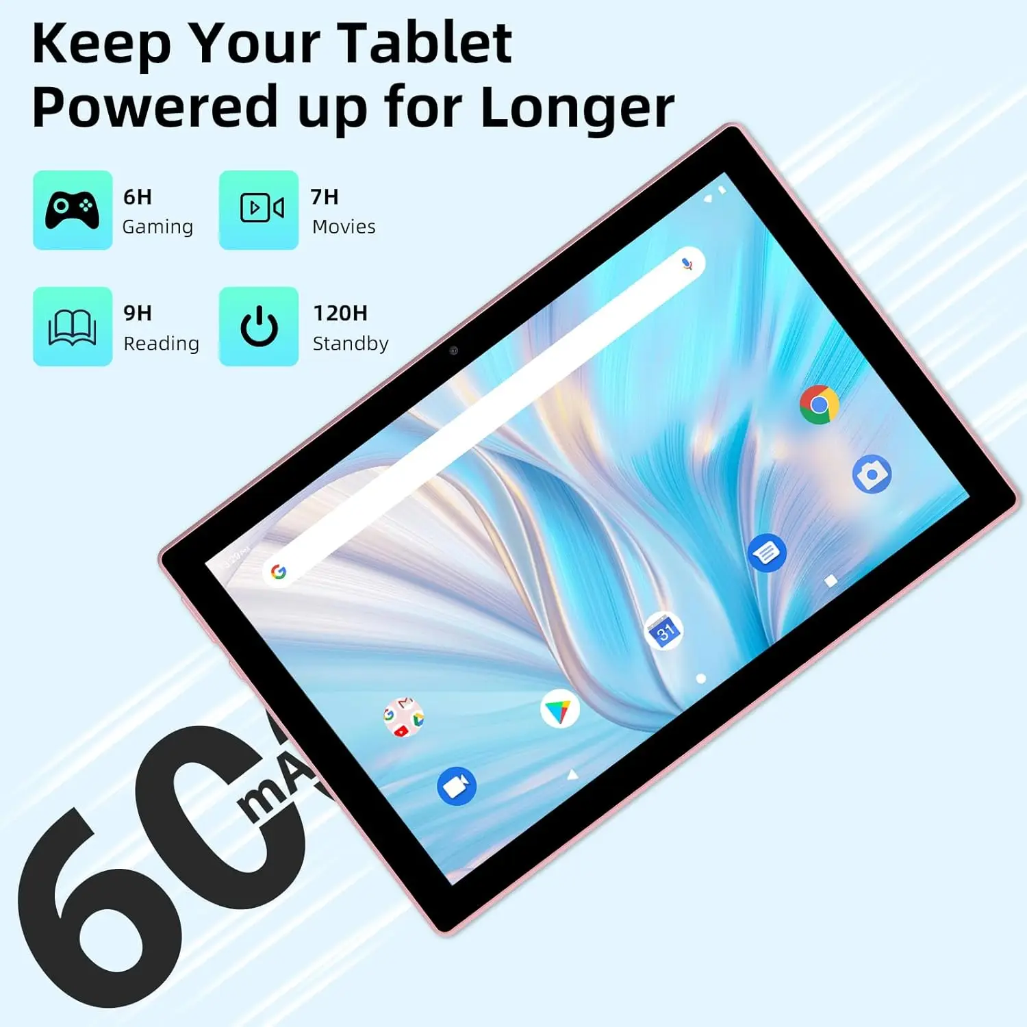 Batería 6000mAh con autonomía prolongada PRITOM tablet