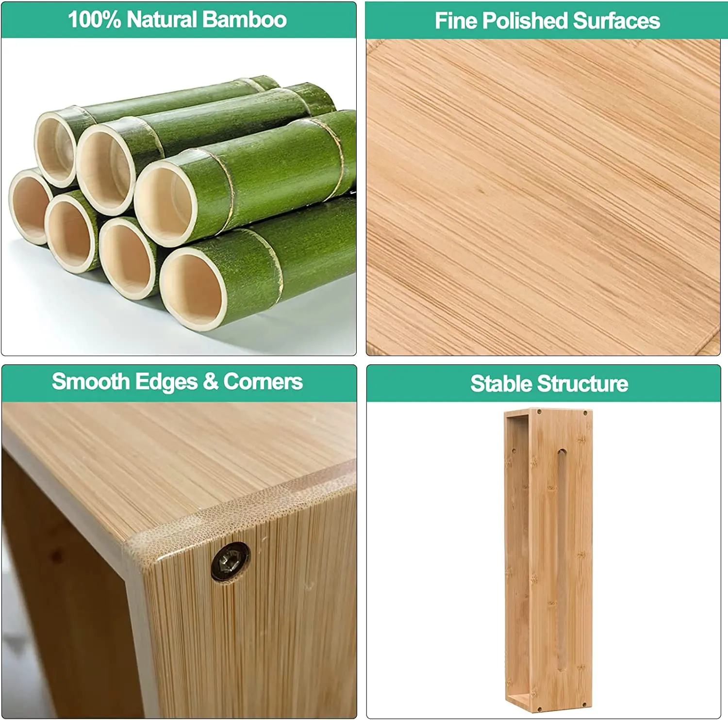 Rolled Towel Rack Wall Mounted Bathroom Bamboo Towel Holder Shelf