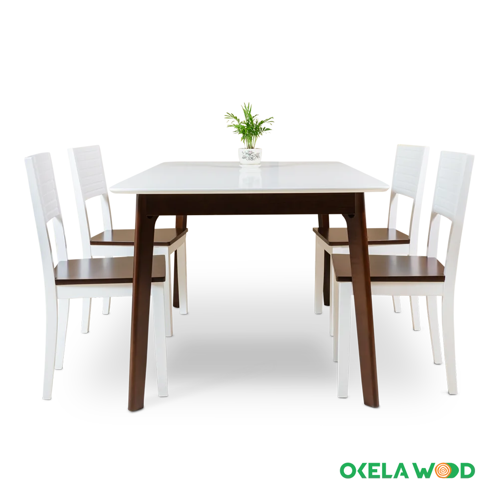 Modern Dining Table Room Ellipse Veneer Table Top Wood Dining Table