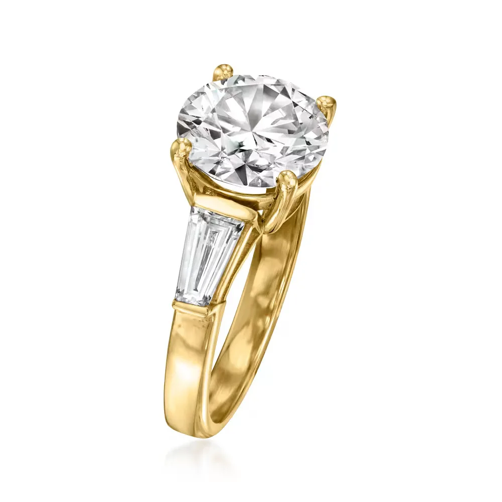 Lab-grown Diamonds 14k Yellow Gold Ring  Exquisite Diamond Jewelry  A 