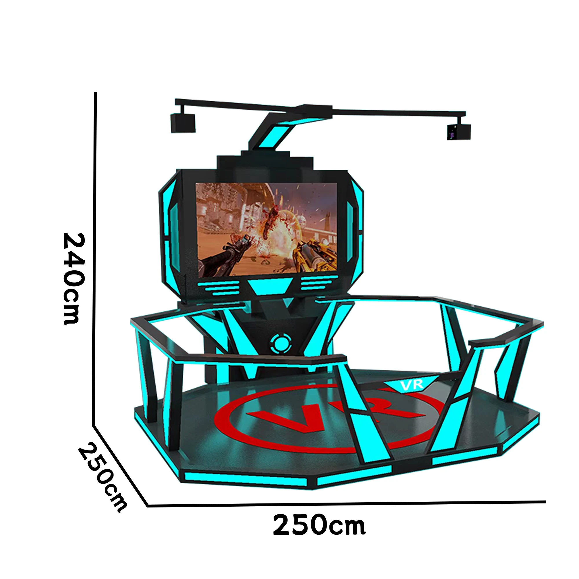 VR Battle Interactive Platform VR Online Simulation Equipment  VR Simulator Classic Black Octagonal Platform Indoor factory