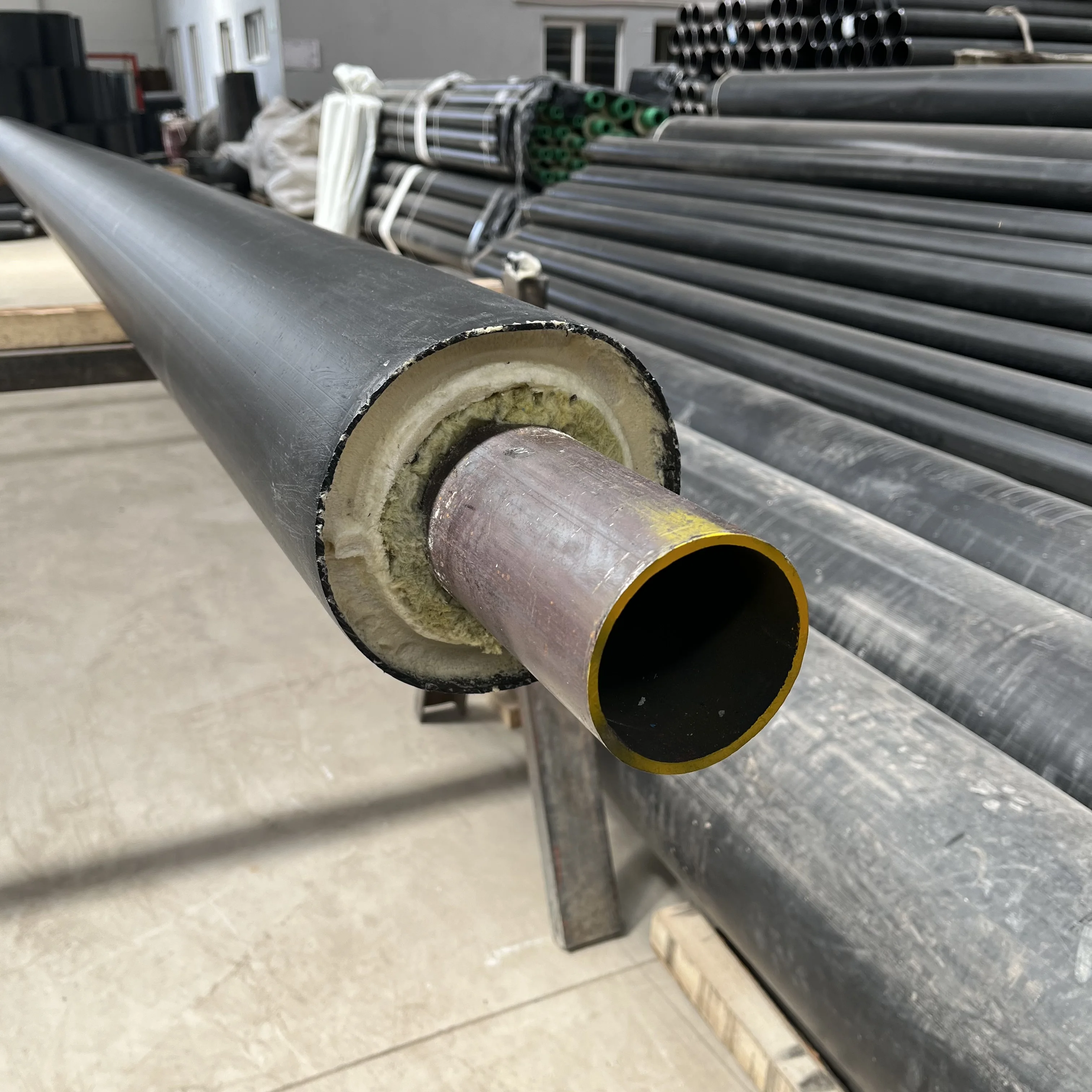 Double Pre Insulated Steel Darn Pipes With Rock Wool/calcium Silicate ...