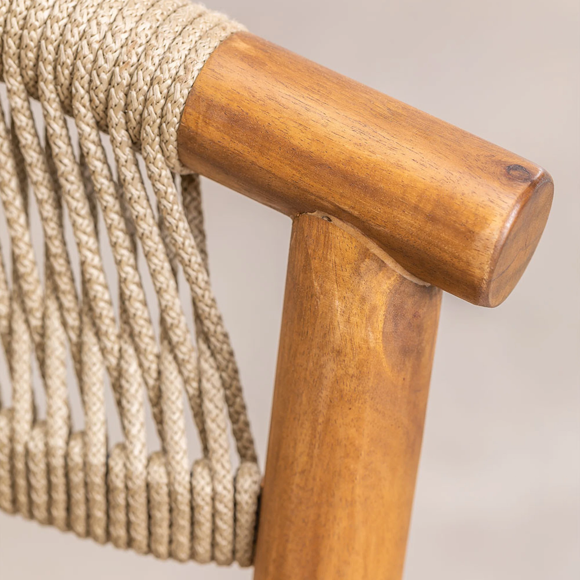 Rope Chair With Armrests Teak Wooden Outdoor Chair - Delia| Alibaba.com