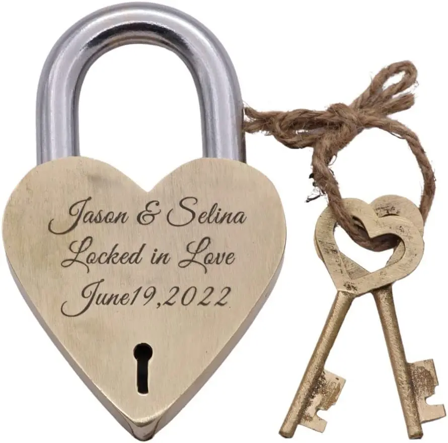 Personalized Solid Brass Heavy Duty Padlock Love Lock Memorial