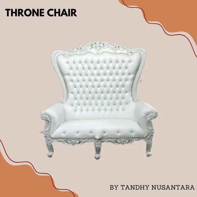 Double Seat Luxury Royal Throne European Style White Color High Back