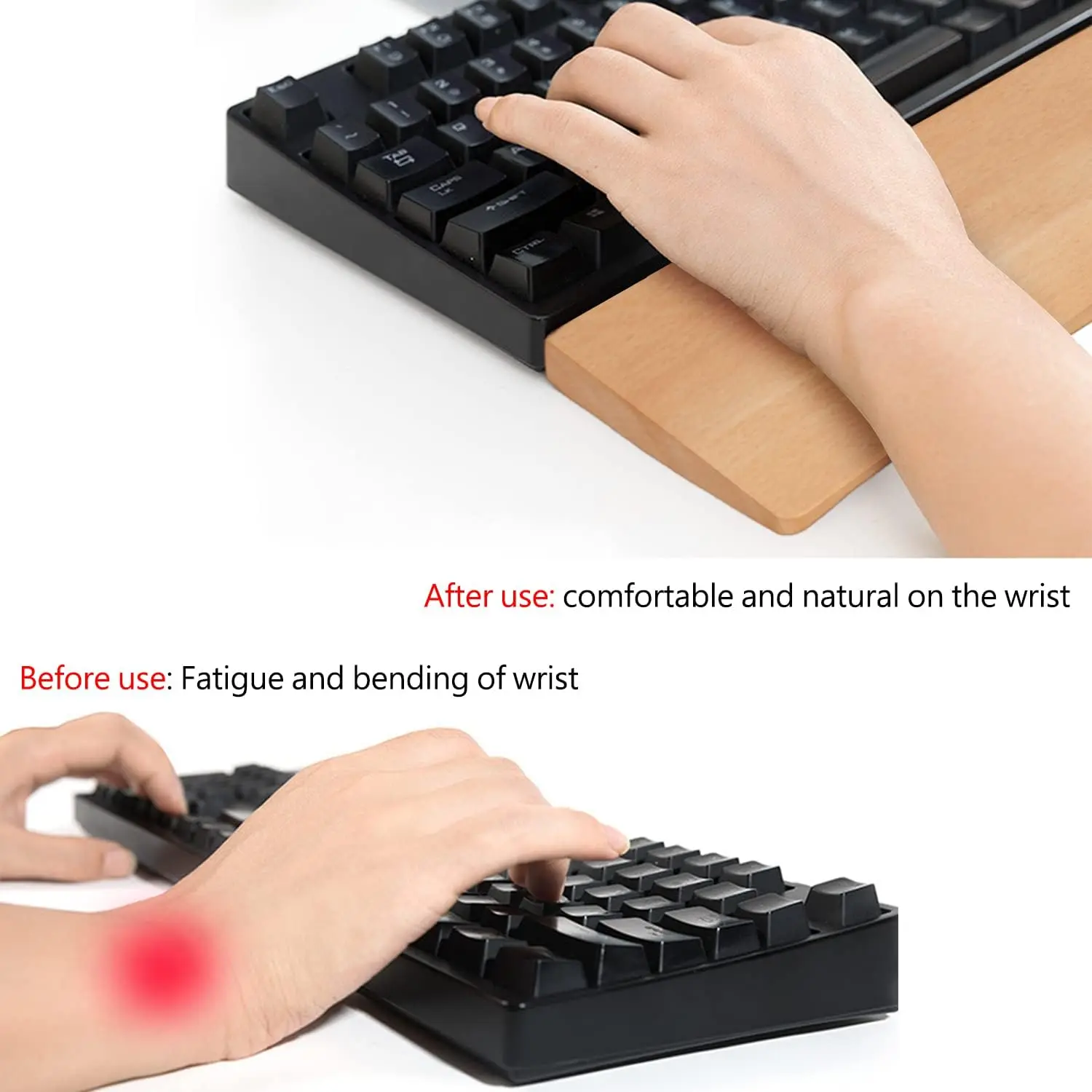 Wooden Wrist Rest For Computer Keyboard Ergonomic Wrist Rest For Ten