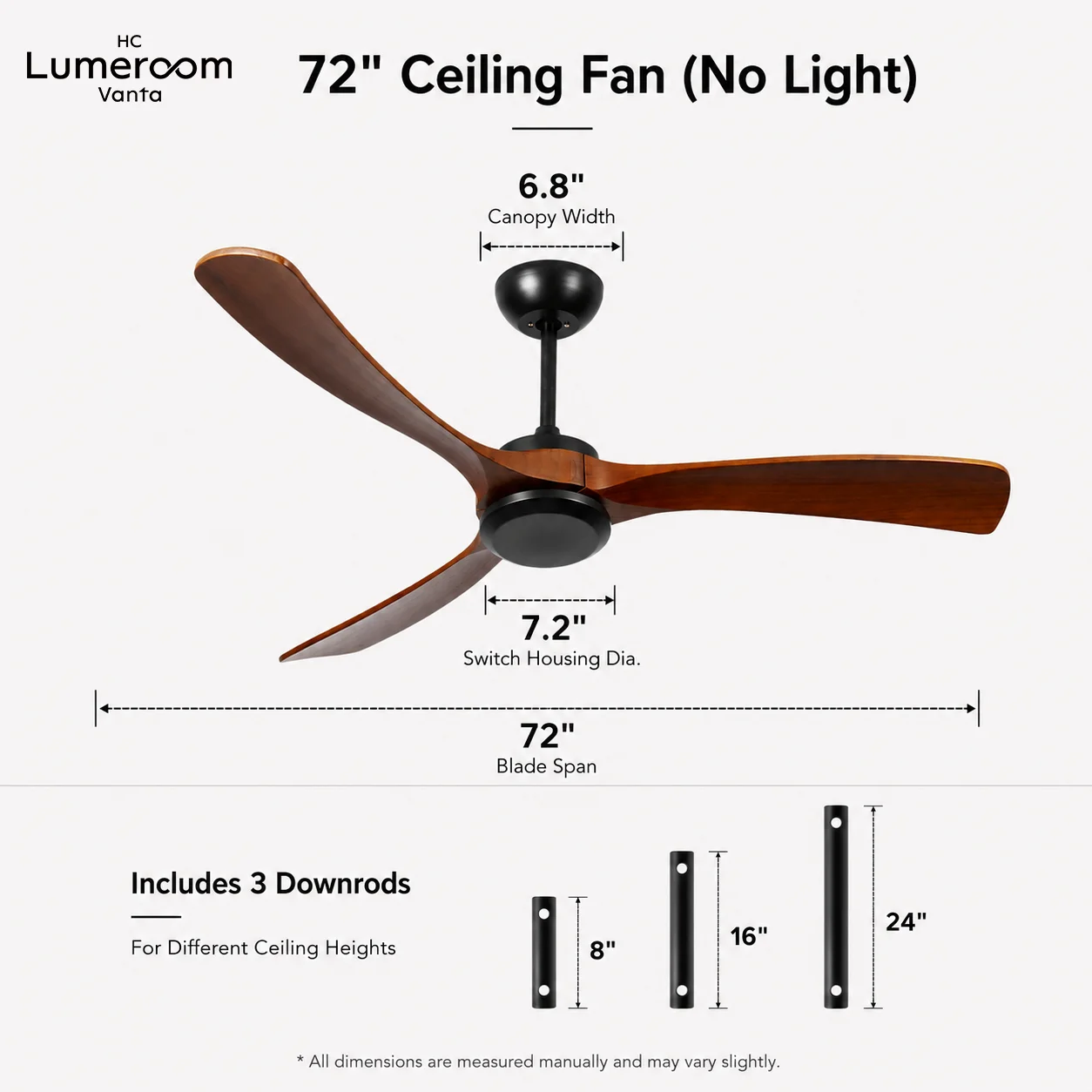 Ceiling Fan, 35W, Wood+Metal - detail 10