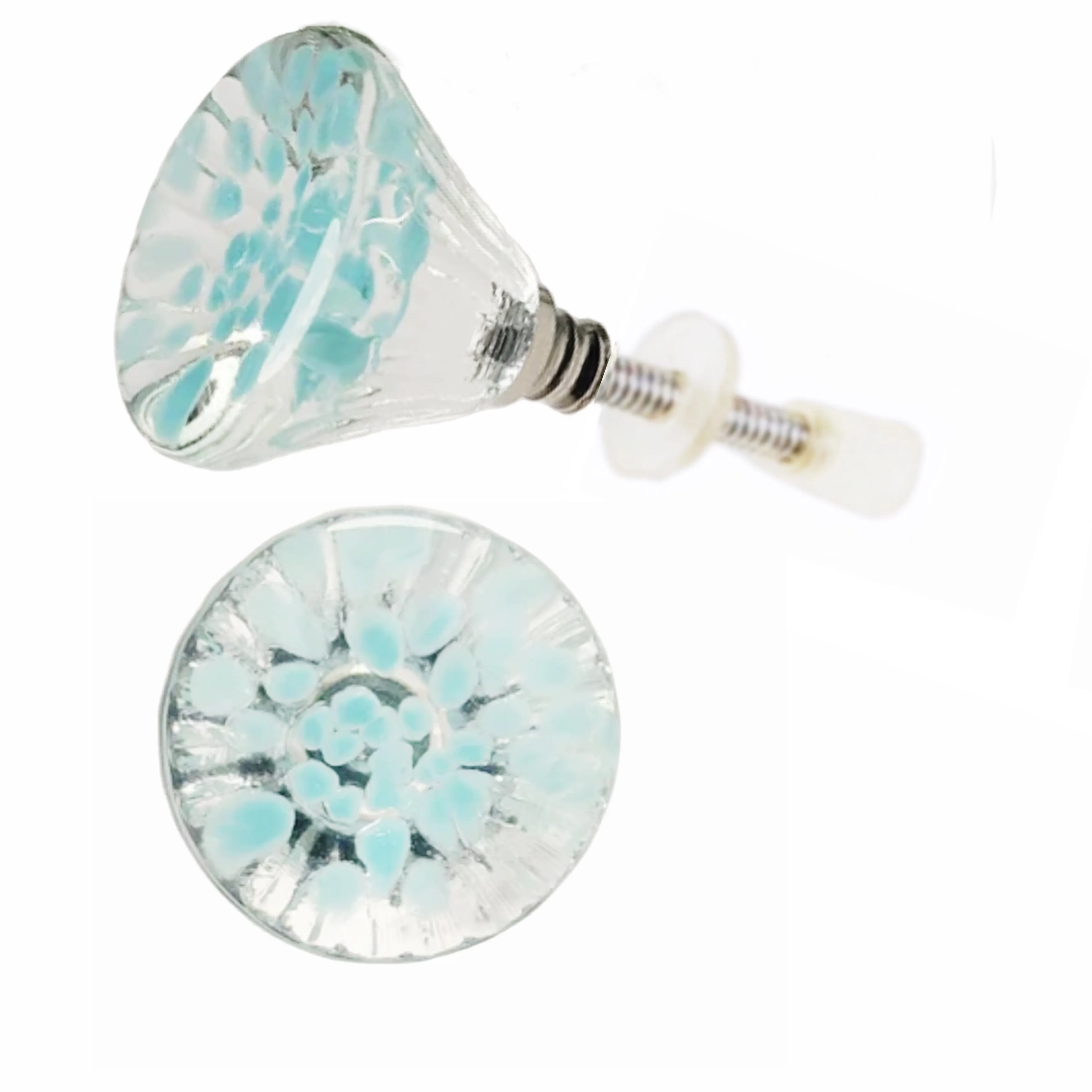 Decorative Crystal Glass Spiral Knobs Drawer Handle Pulls Ck