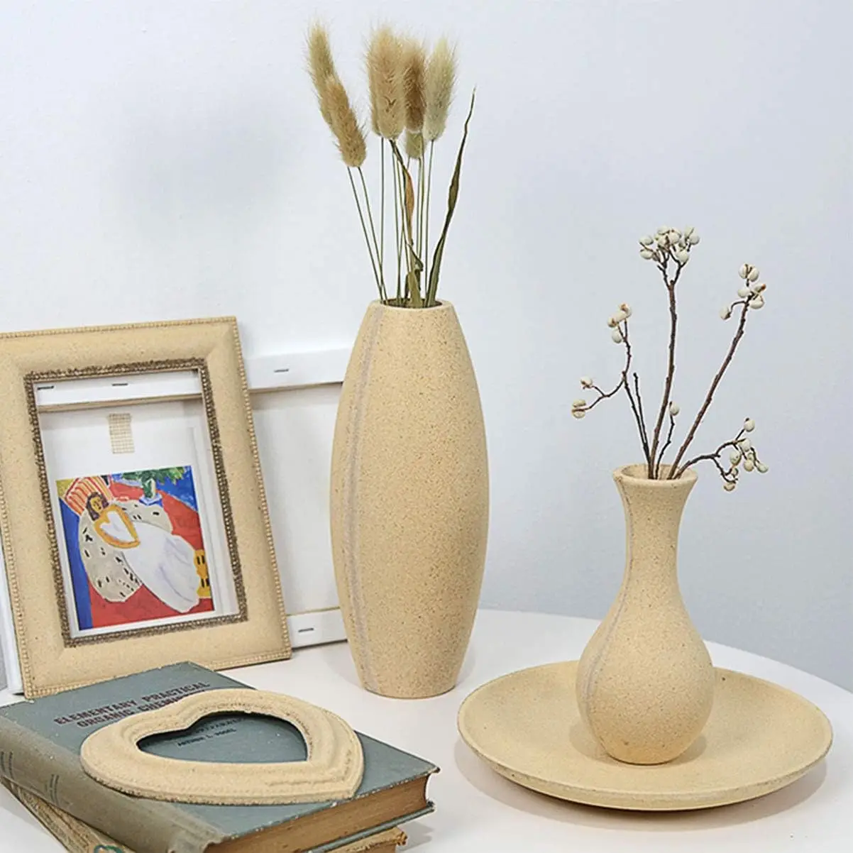 2pcs Unfinished Vase Wooden Flower Vase Handmade Floral Vase Natural