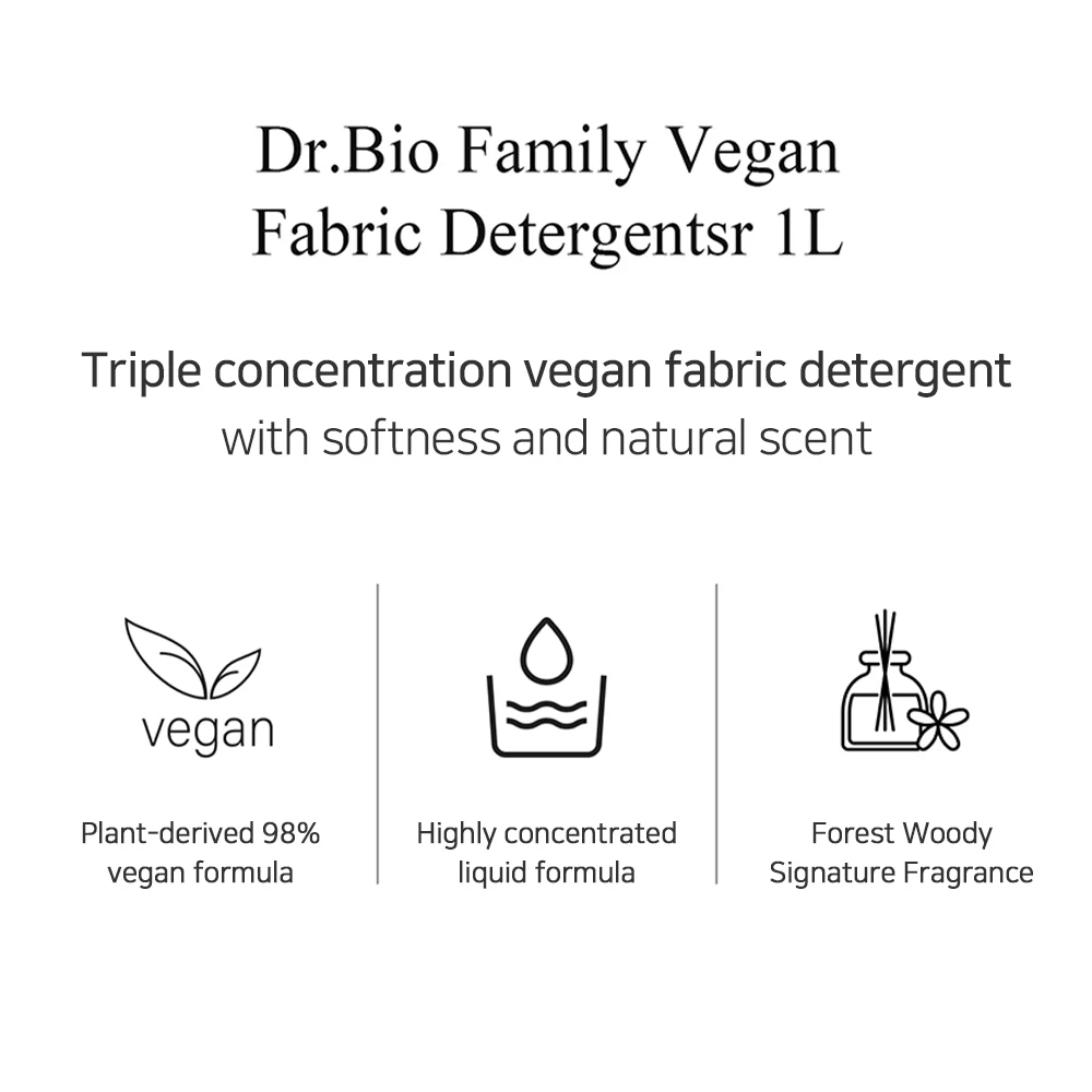 Dr.bio Family Vegan Fabric Detergents Made In Korea Laundry Bathroom