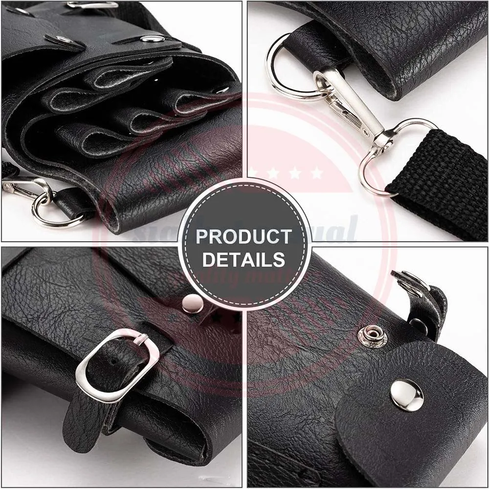 Hair Scissor Holster Leather / Pu Waist Belt Pouch For Combs Scissors Salon Tools Holsters With