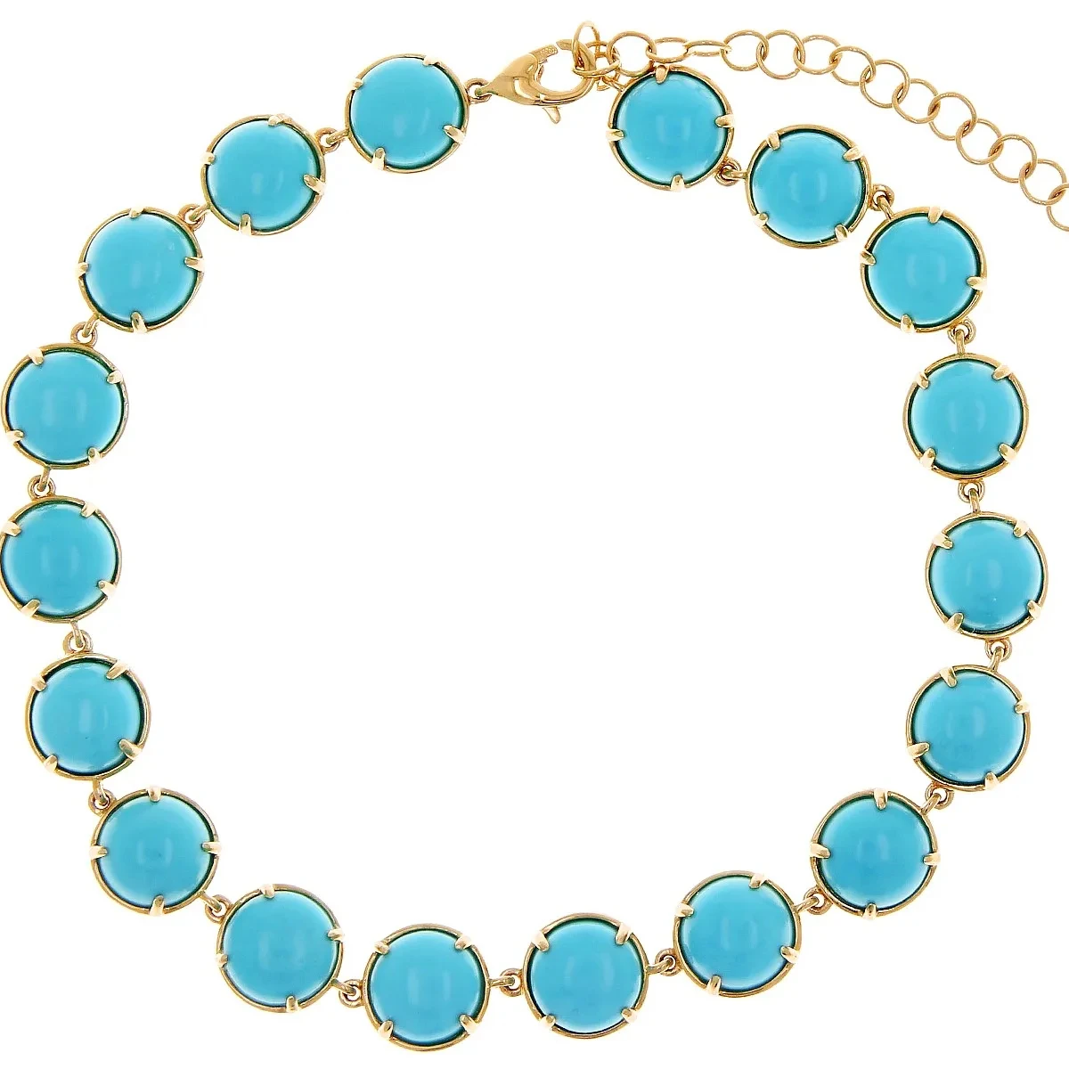 Blue Sleeping Beauty Turquoise 14k Yellow Gold Bracelet | Elegant ...