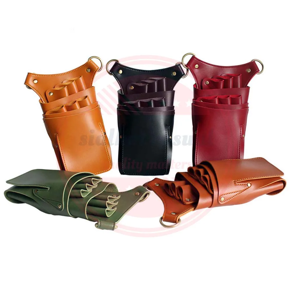 Scissor Holster Pouch\pu Leather Salon Barber Hair Cutting Scissors Shear Case With