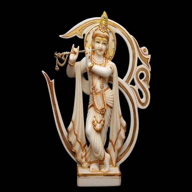 Statue Handmade Hindu Lord Krishna A High Quality White 100 Natural Sale India Collectible