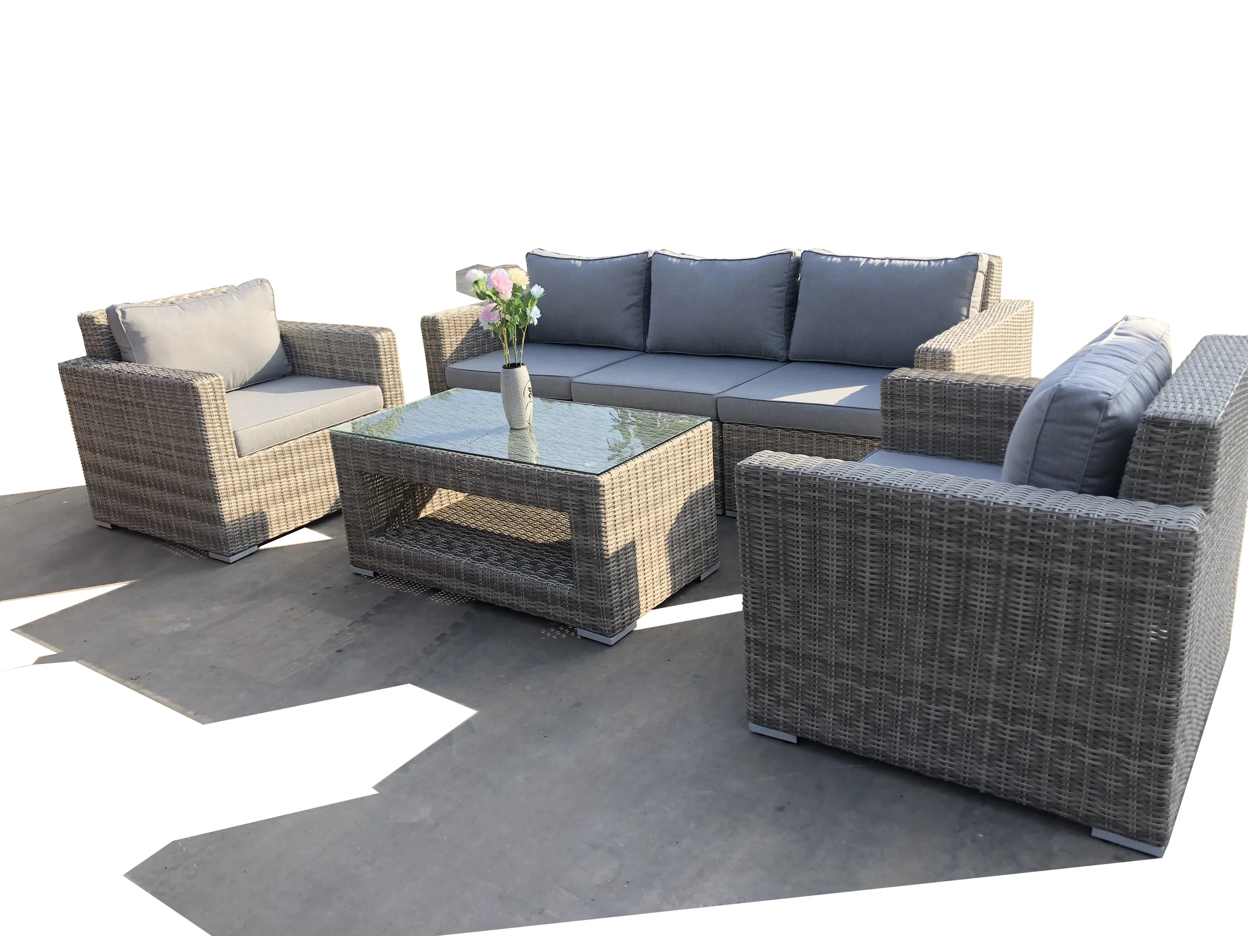 Psrfscn Single Sofa Rattan Wicker Sofa Outdoor Patio Garden Single Sofa Leisure Relaxing