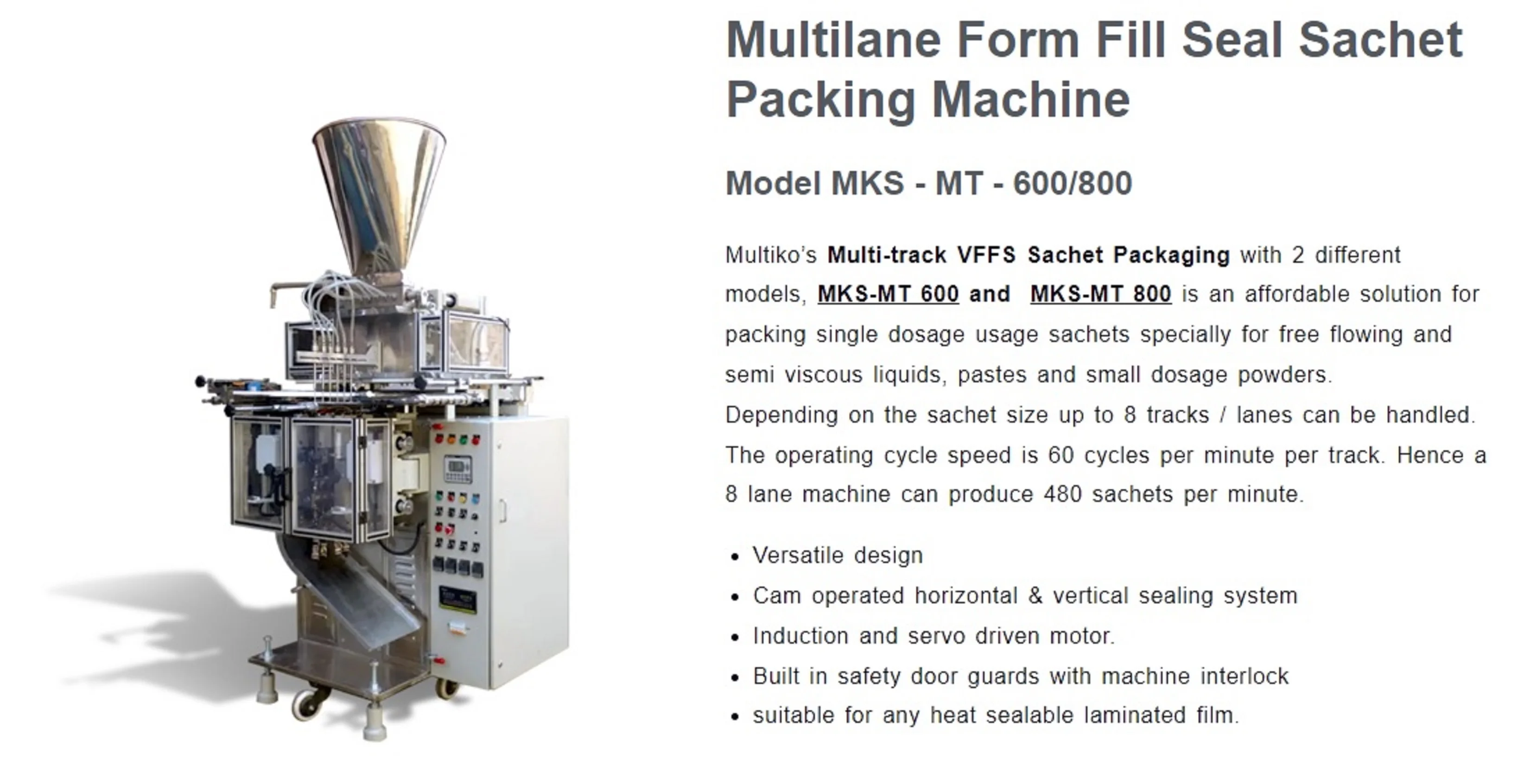 Aligned Multi Lane Sachet Filling Machine Multi Lane Track Tomato Paste