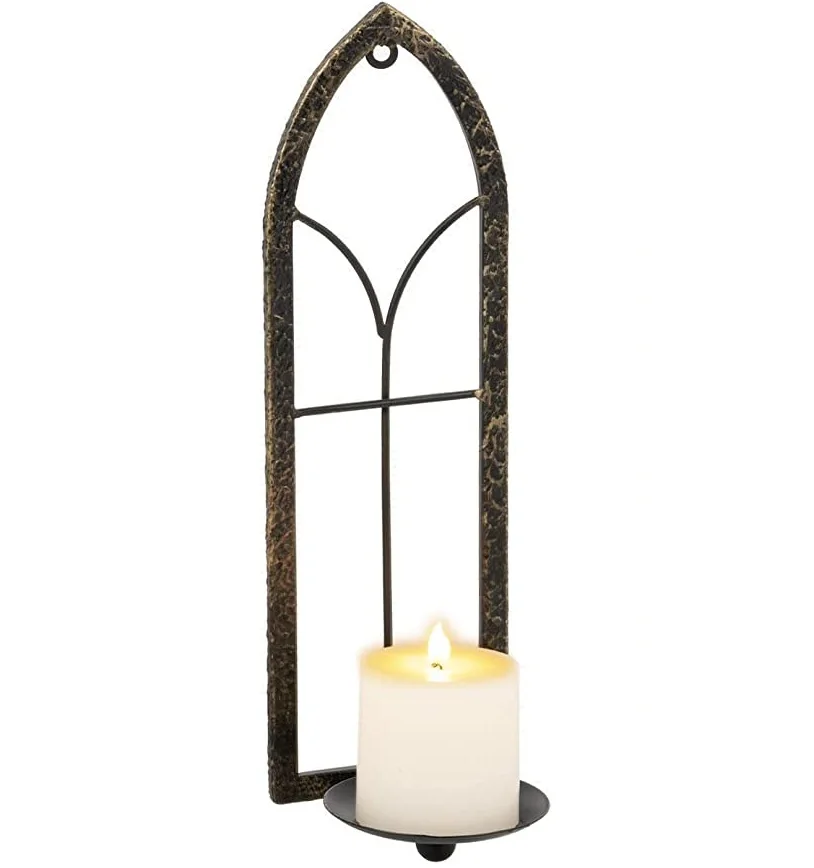 Iron Wall Candle Sconce Holder Hanging Wall Mounted Candle Sconces Holder Wall Sconces Decor For
