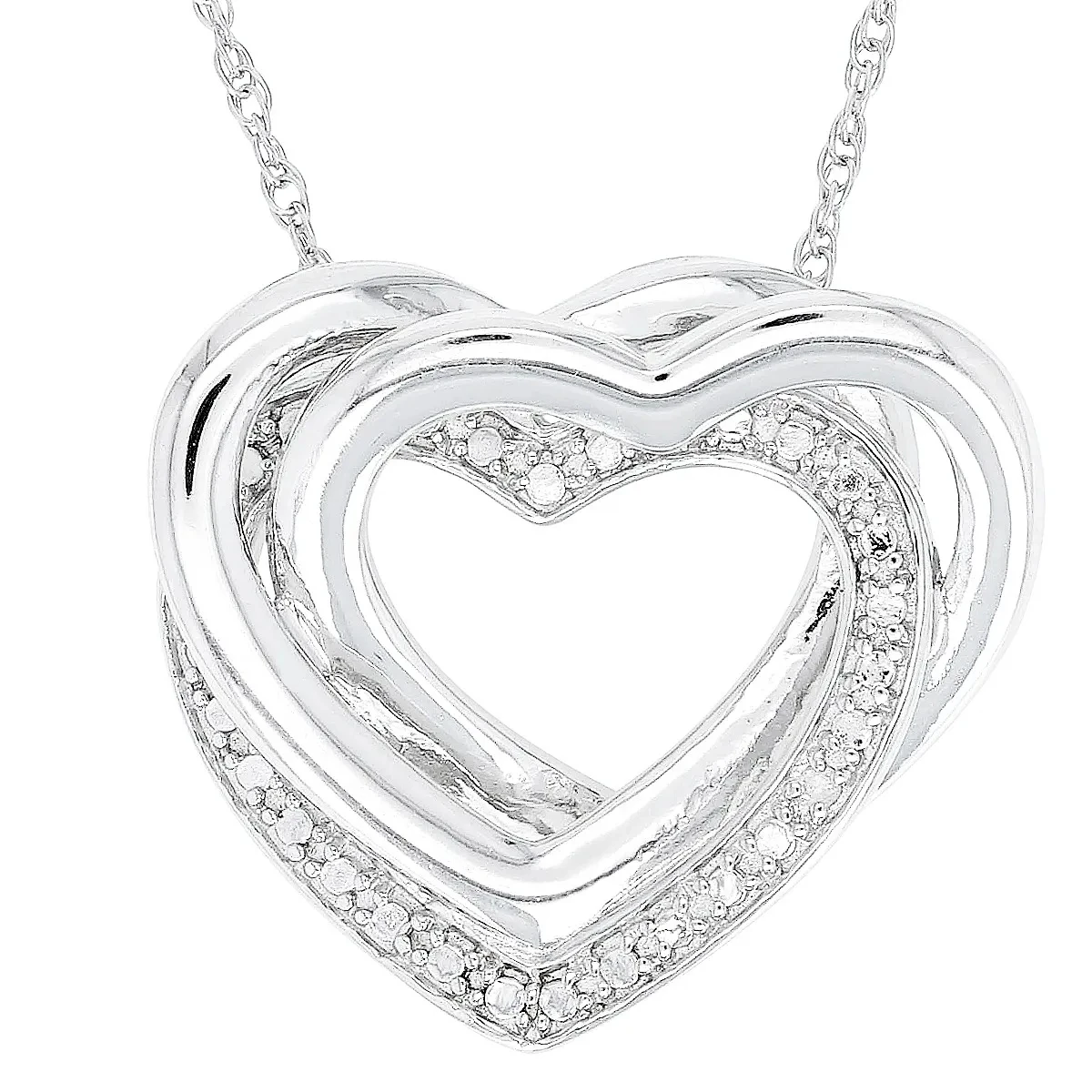 Eternal Love: White Diamond Accent Rhodium Over 925 Sterling Silver ...