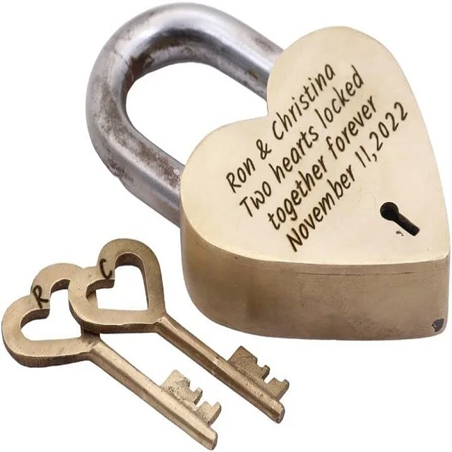 Personalized Solid Brass Heavy Duty Padlock Love Lock Memorial