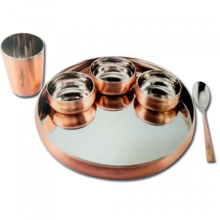 Indian Large Copper Thali Set Indian Copper Thali For Health Benefits Available Wholesale