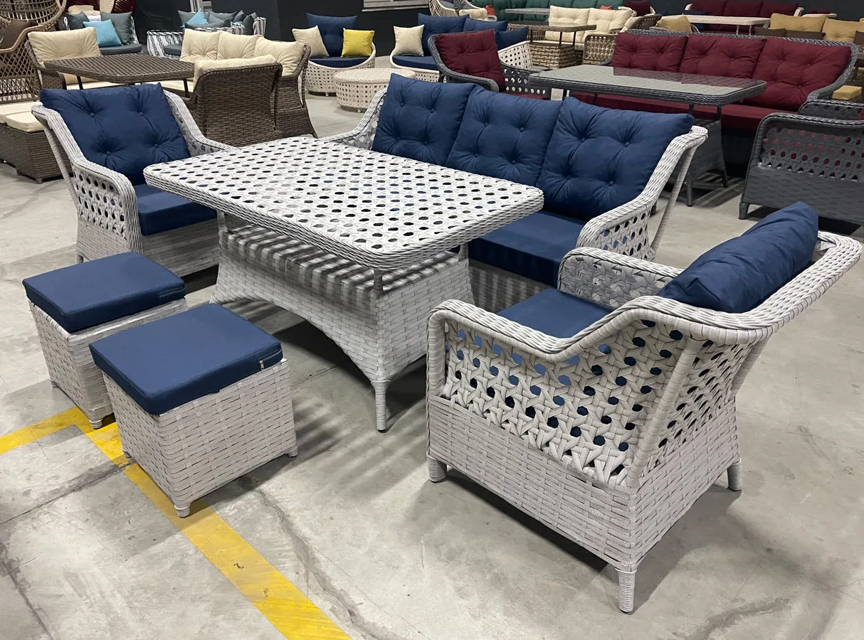 Conjunto De Sofá De Mimbre Para Jardín,Muebles De Mimbre Para Exterior