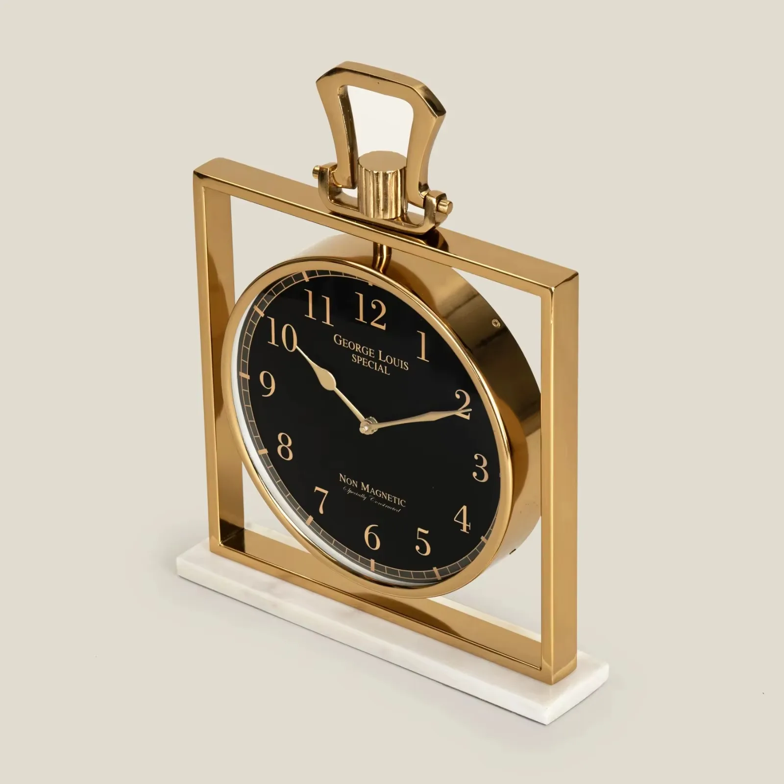 Enduring Clock Metal table clock is an enduring symbol of craftsmanship, elegance, and ...