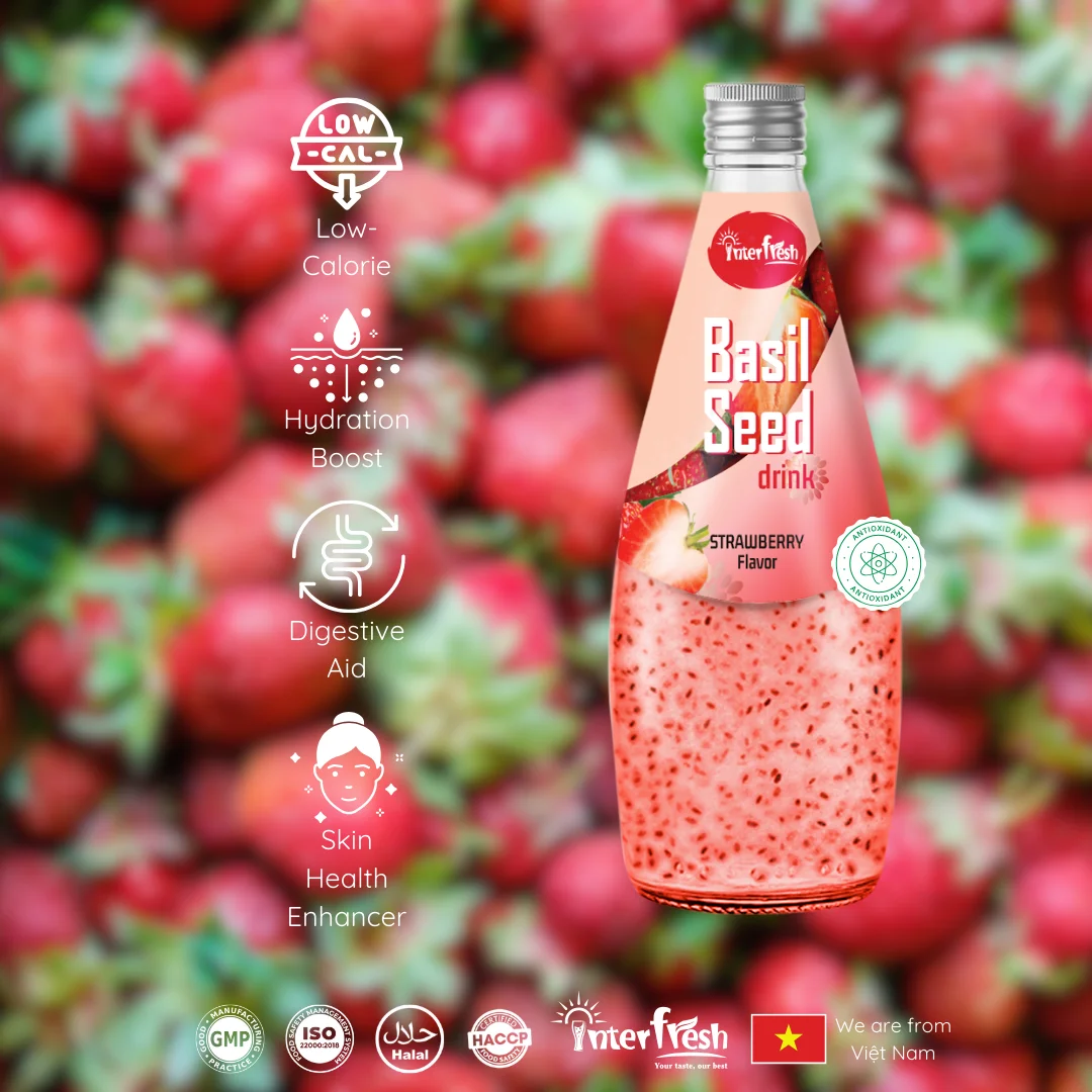 Interfresh Vietnam Manufacturing Natural Healthy Basil Seed Drink