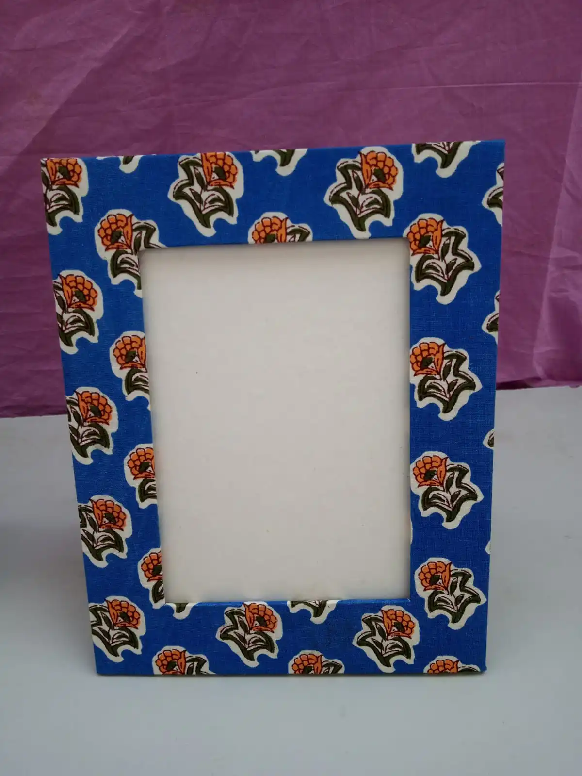 Block Print Photo Frame Handmade Art Picture Frame Beautiful Table Decor Photo Frame Decorative