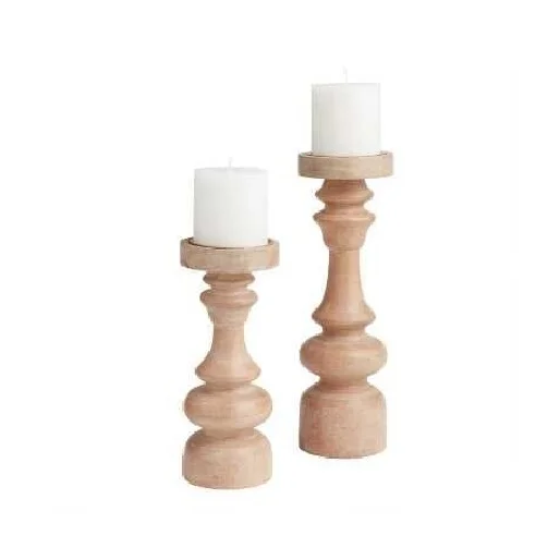 Wholesale Slim Body Smooth Unfinished Wood Candle Holder Wooden Candle