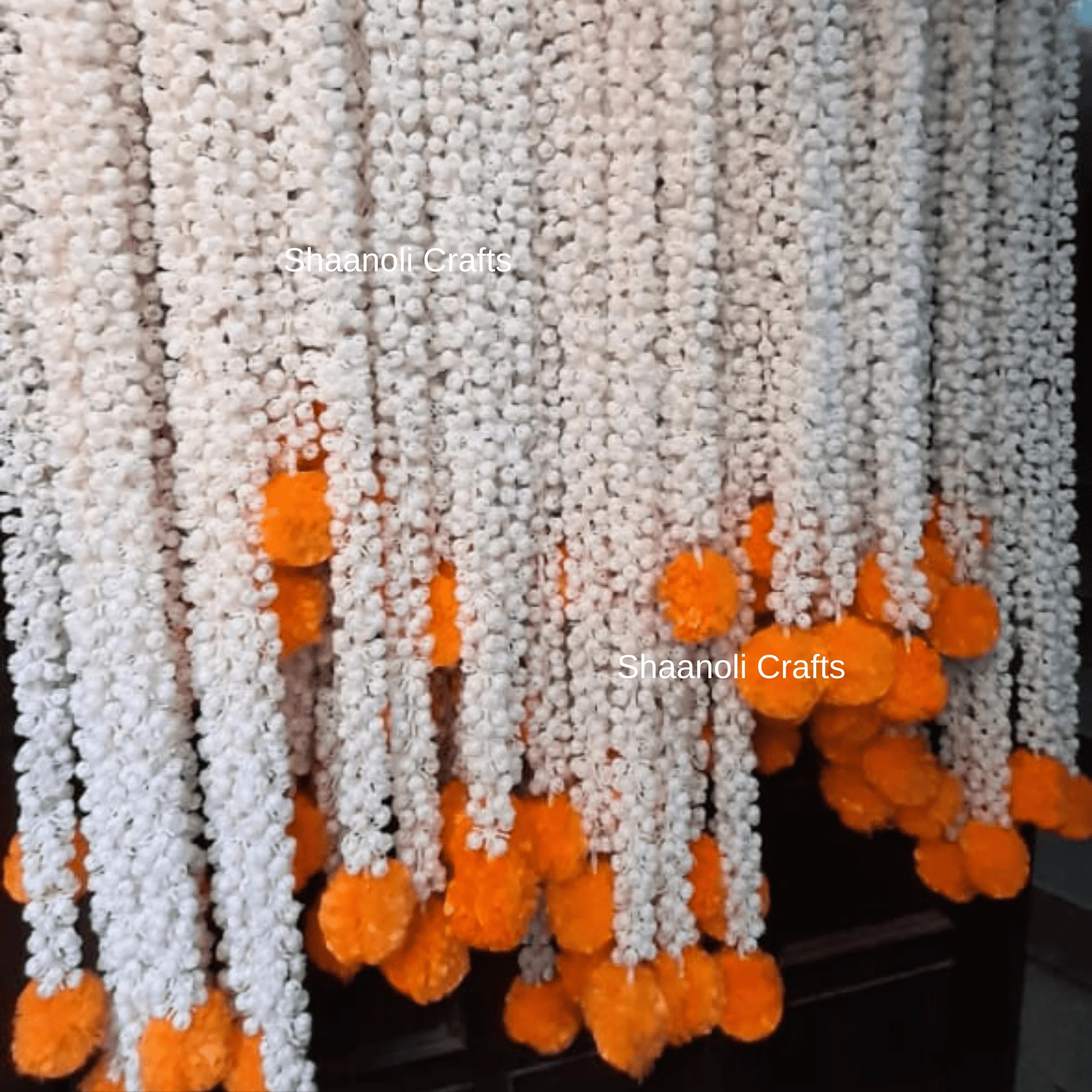 Artificial White Jasmine Flower Strings With Marigold Flower Wedding