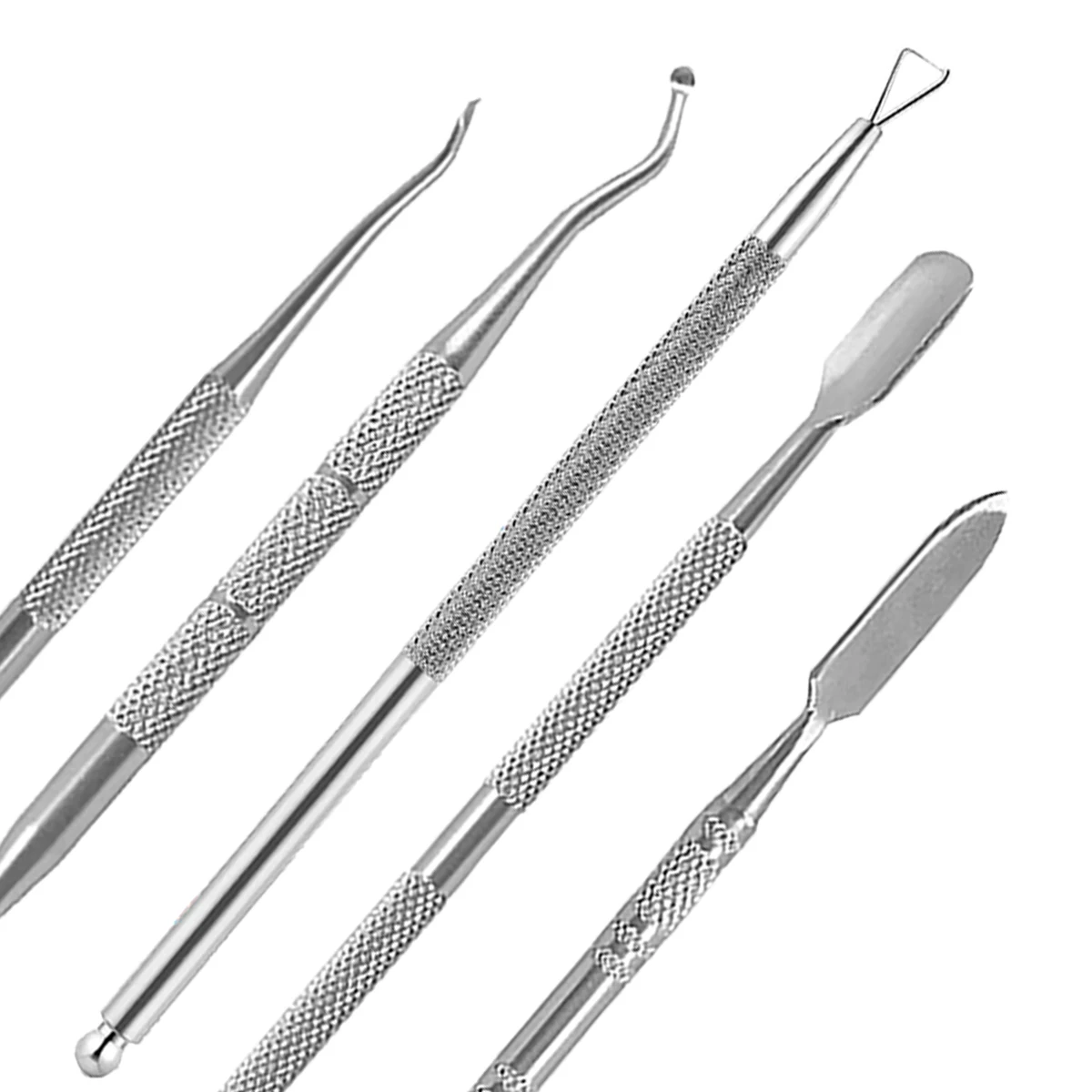 Bahasa 12 Pcs Stainless Steel Cuticle Pusher Cutter Professional Double
